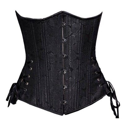 Timeless Trends Black Floral Long Corset