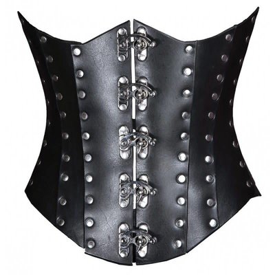 Timeless Trends Hard Black Leather Corset