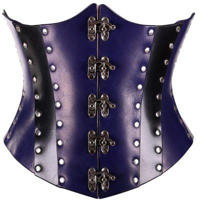Timeless Trends Hard Purple Leather Corset