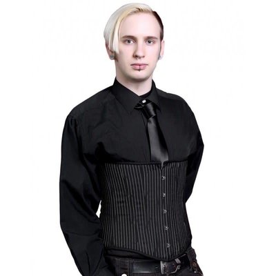 Timeless Trends Mens Black Pinstriped Corset