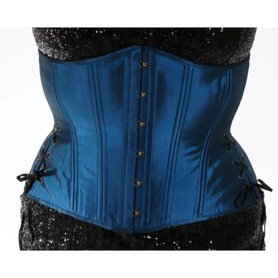 Timeless Trends Shiny Blue Long Corset