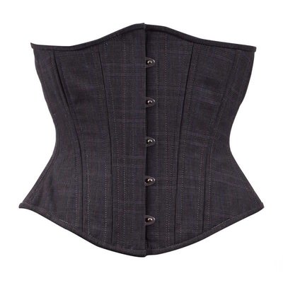 Timeless Trends Tweed Plaid Grey Corset