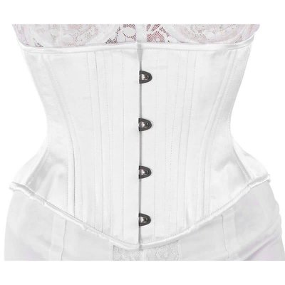 Timeless Trends White Satin Hourglass Cincher Corset