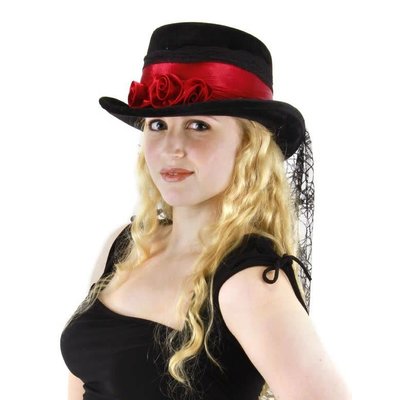 elope Gothic Rose Top Hat