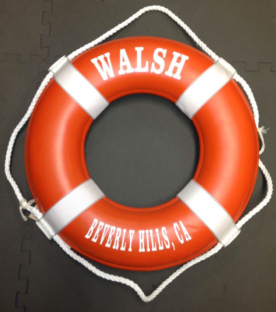 Fenwick Floators Lifering 19" Orange (Personalized With White