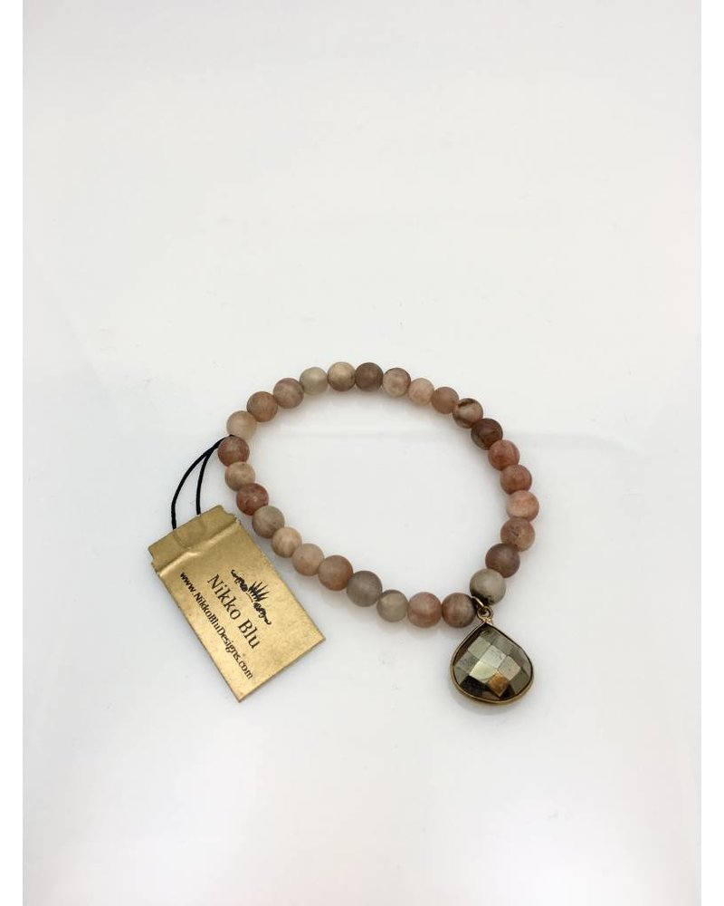 Nikko Blu Natural Stone Teardrop Pendant Bracelet Social Rose Nikko Blu Natural Stone Teardrop Pendant Bracelet
