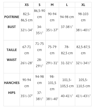 SIZE GUIDE - Boutique Nomade