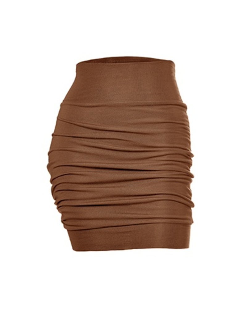 DeMina Womens Ladies Camel Brown Cord Short Western Mini Skirt-Elena