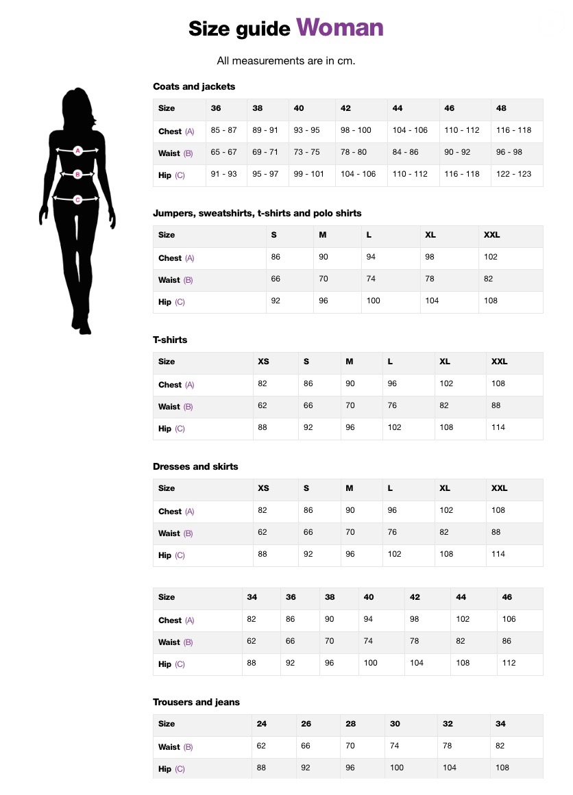 Desigual Dress Size Chart