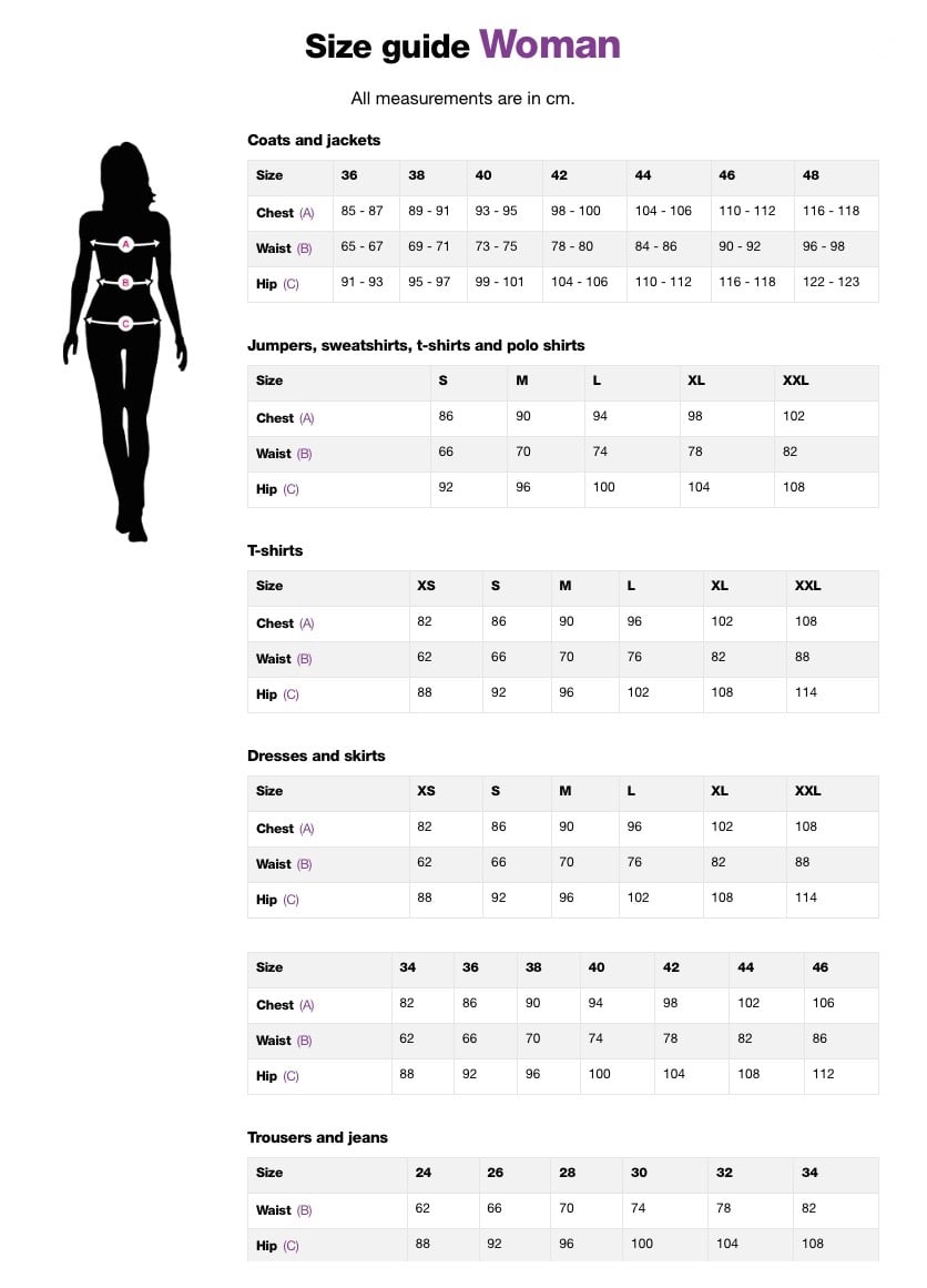 Urban Planet Canada Size Chart