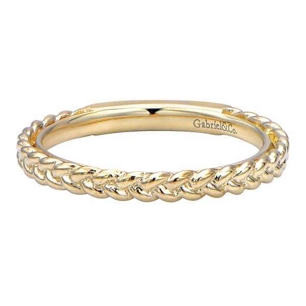 Gabriel Co 14k Yellow Gold Braided Wedding Band Golden Gabriel 14k Yellow Gold Braided Wedding Band