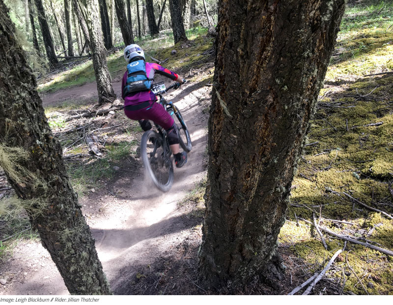 Image: Leigh Blackburn // Rider: Jillian Thatcher racing for Sovereign Cycle at the 2017 BCES in Williams Lake, BC.