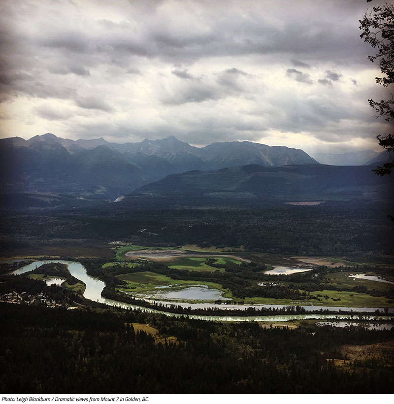 Dramatic views from Mount 7 in Golden, BC. Image by Leigh Blackburn from the Sovereign Cycle blog post: Is Now the Golden Age of Mountain Biking?