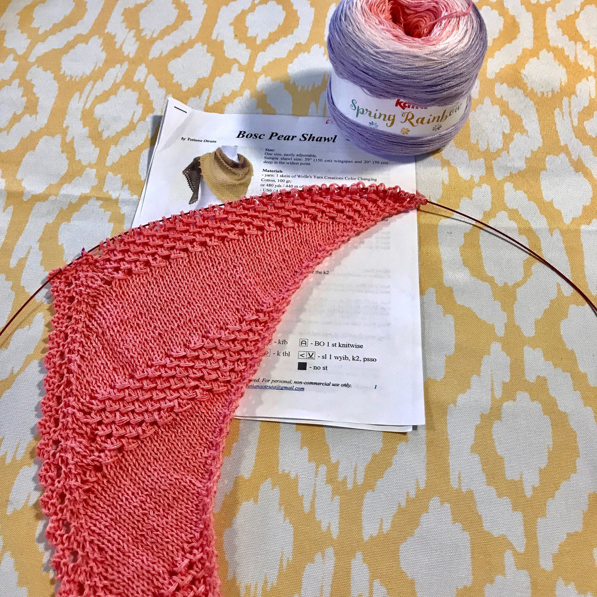 Sue2Knits Bosc Pear WIP