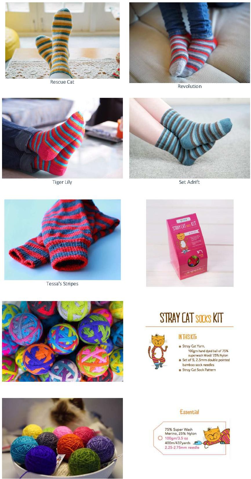Stray Cat Socks Create It Yourself Kit Sue2Knits and Yarn