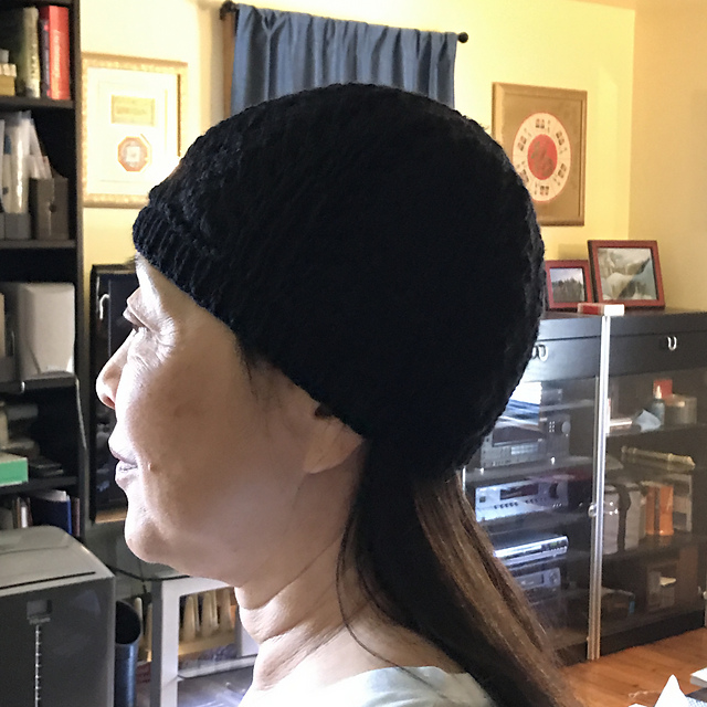 Sue2Knits Ribbing and Lace Chemo Hat