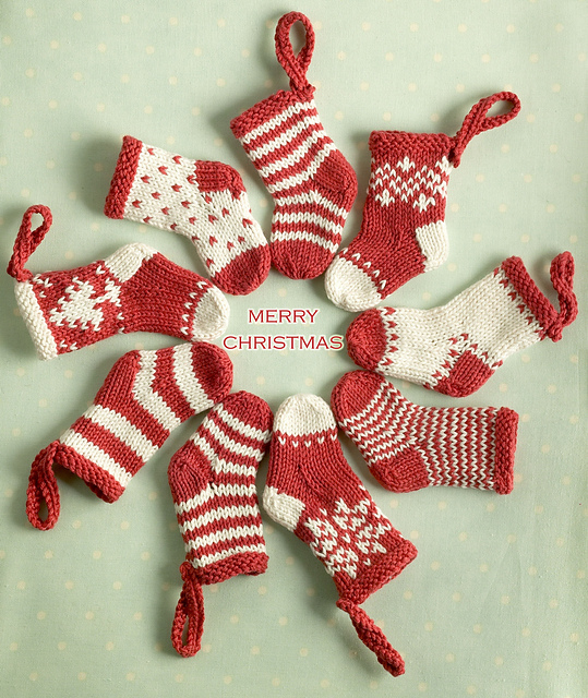Mini Christmas Stockings by Little Cotton Rabbits