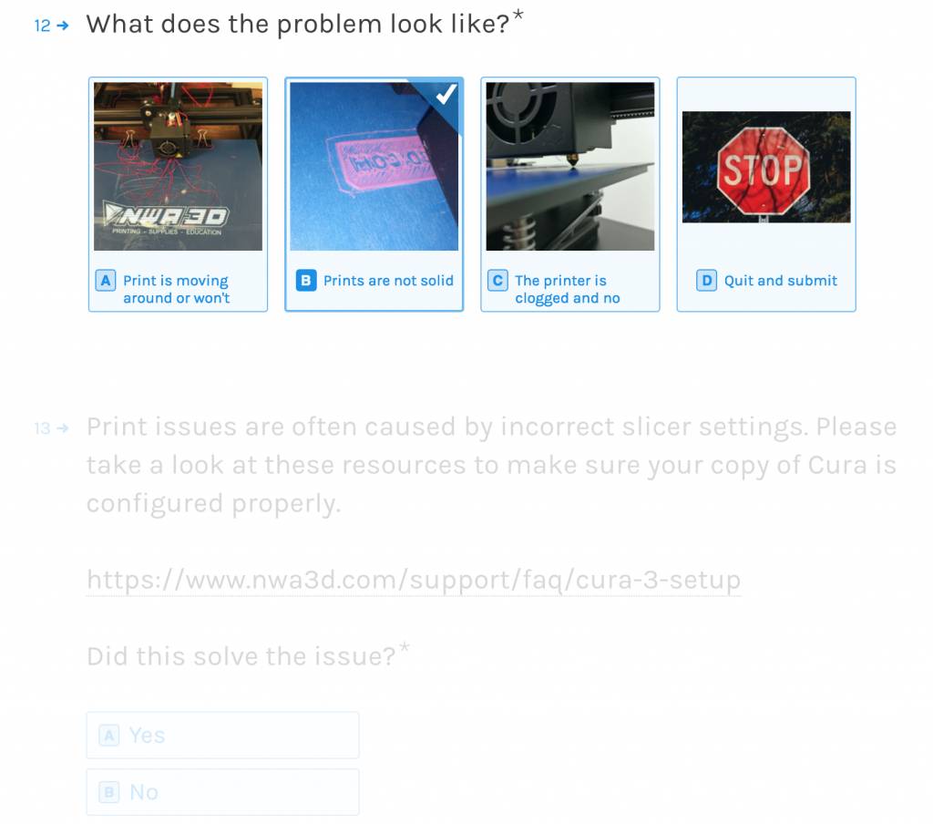 Interactive Troubleshooting Form