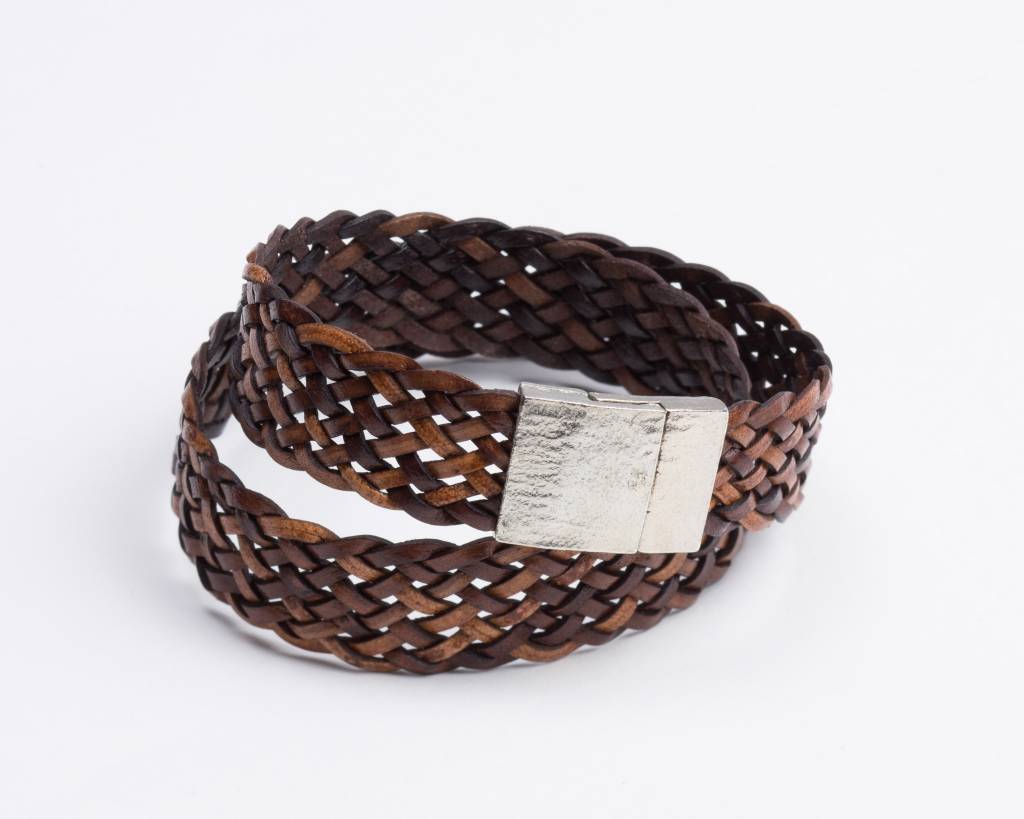 Susan Mcvicker Jewelry Braided Leather Bracelet Choker Slate Braided Leather Bracelet Choker