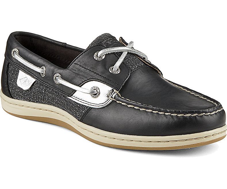 Koifish Metallic Boat Shoe Black Koifish Metallic Boat Shoe Black