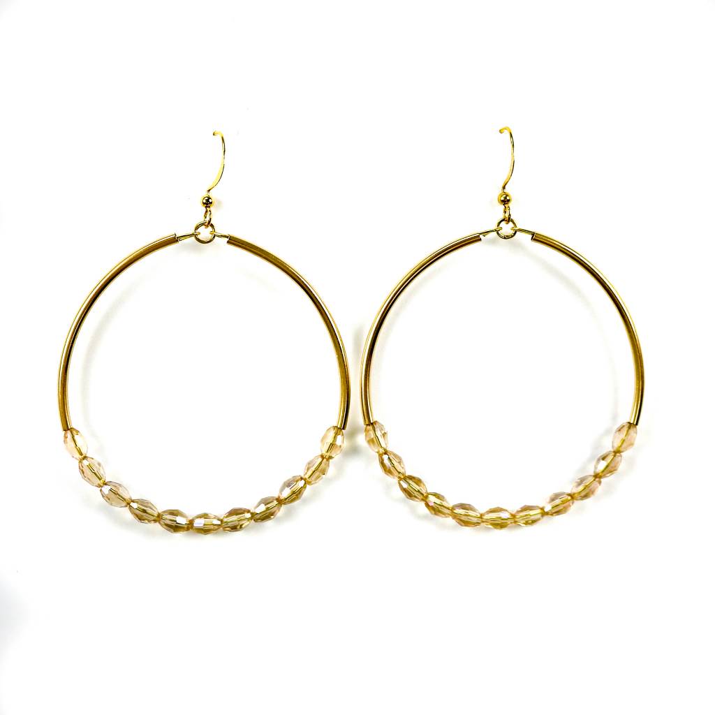 Betsy Pittard Gold Hoop With Beads Earrings Olive You Boutique Betsy Pittard Designs Gold Hoop With Beads Earrings