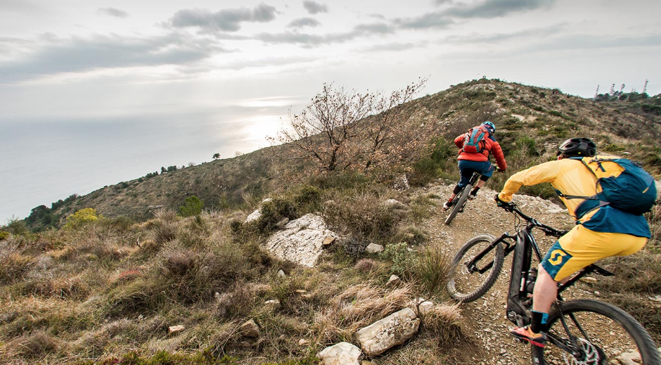 Winter mountain bike riding