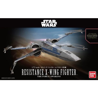 BAN - Bandai Gundam 202289 Resistance X-Wing Star Fighter "Star Wars: The Force Awakens", Bandai Star Wars 1/72 Plastic Model