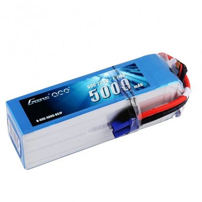 Gens ace GENS ACE 5000MAH 22.2V 60C 6S1P LIPO BATTERY PACK WITH EC5 PLUG