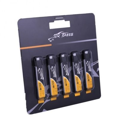Tattu Tattu 220mAh 3.7V 45C 1S1P Lipo Battery Pack with Eflite Stock Connector (5pcs).