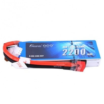 Gens ace Gens ace 2200mAh 7.4V 45C 2S1P Lipo Battery Pack Deans plug