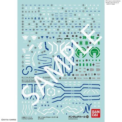 BAN - Bandai Gundam 221289 GUNDAM DECAL No.109 RG 1/144 OO-RAISER "Gundam 00" Bandai Decals