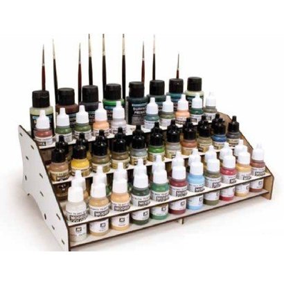 VLJ-VALLEJO ACRYLIC PAINTS 26007 Display Front Module Paint Stand (Holds 60 Paint Bottles & Brushes)