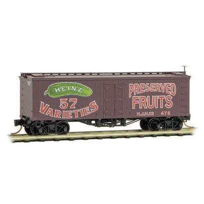 MTL - Micro-Trains Line 489- 36' Wood-Sheathed Ice Reefer - Ready to Run -- Heinz 472 (Boxcar Red, red, green, Preserved Fruits, Heinz Series 2)
