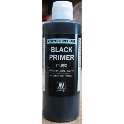 VLJ-VALLEJO ACRYLIC PAINTS 74602 - BLACK PRIMER ACRY-POLY 200ML