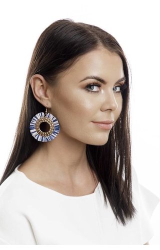Abbie Raffia Circle Earrings Abbie Raffia Circle Earrings
