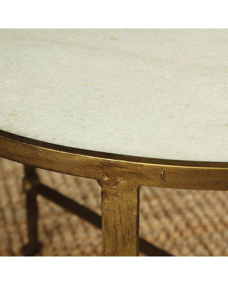 Homart Savoy Iron Stone Coffee Table Antique Brass With White Homart Savoy Iron Stone Coffee Table Antique Brass With White Marble