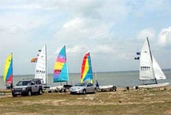 Hobie Point is a popular launch on Lake Lewisville.