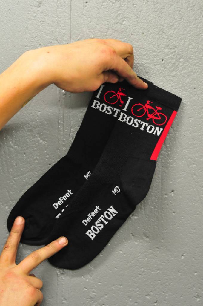 Sock Guy Socks DeFeet I Bike Boston (Wool) Urban AdvenTours