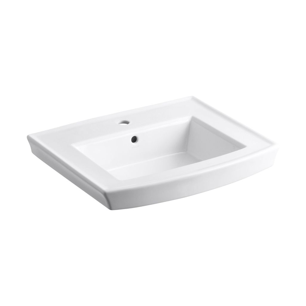 Kohler K2358 Archer Basin With Single Faucet Hole And Overflow Kohler 2358 1 0 Archer Pedestal Lavatory Basin With Single Hole Faucet