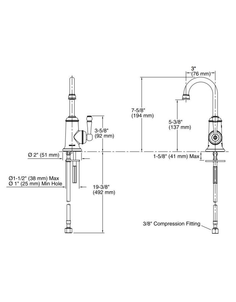 Kohler K6666 Wellspring Beverage Faucet With Traditional Design