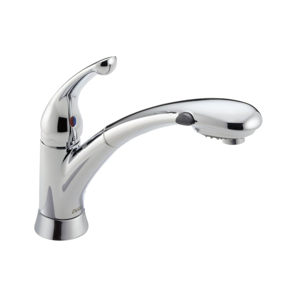 Delta 470 Signature Single Handle Pull Out Kitchen Faucet Chrome Delta 470 Signature Single Handle Pull Out Kitchen Faucet Chrome
