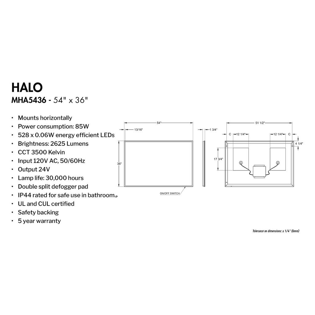 Fleurco Halo Mha5436 54 X 36 Mirror With Defogger Home Comfort Centre Fleurco Halo Mha5436 54 X 36 Mirror With Defogger