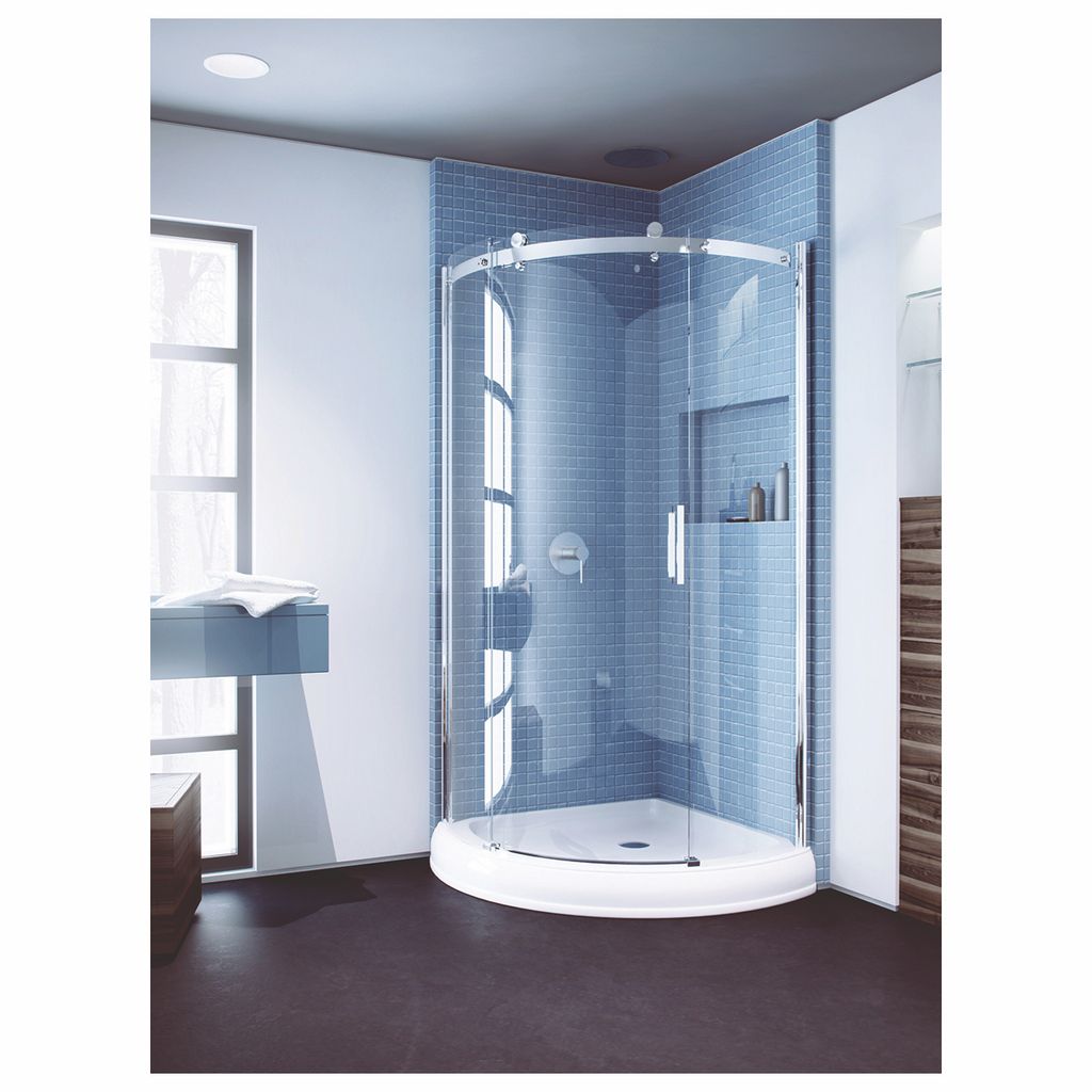 Slik Flow 36 Round Shower Door Clear Glass Chrome Home Slik Flow 36 Round Shower Door Clear Glass Chrome