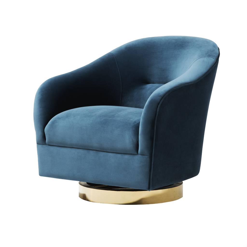 MAYES SWIVEL CHAIR IN SPRUCE VELVET - Scout Design Studio