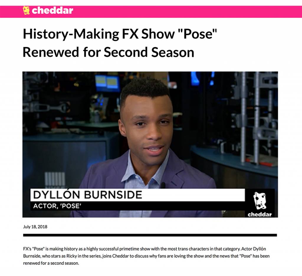 Dyllόn Burnside from FX's Pose talks with Cheddar