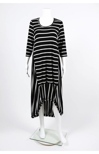 Alembika 3/4 Sleeve HiLo Striped Dress Alembika 3/4 Sleeve HiLo Striped Dress