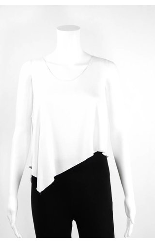 Comfy USA Sleeveless Asymmetrical Crop Hem Topper Comfy USA Sleeveless Asymmetrical Crop Hem Topper