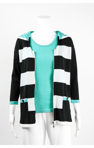 Angel Apparel Striped Hooded Cardigan Angel Apparel Striped Hooded Cardigan