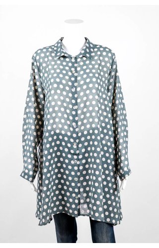 Cristina Gavioli Camica White Dot Swing Blouse Cristina Gavioli Camica White Dot Swing Blouse