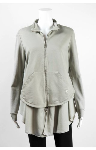 European Culture Zip Front HiLo Knit Jacket European Culture Zip Front HiLo Knit Jacket